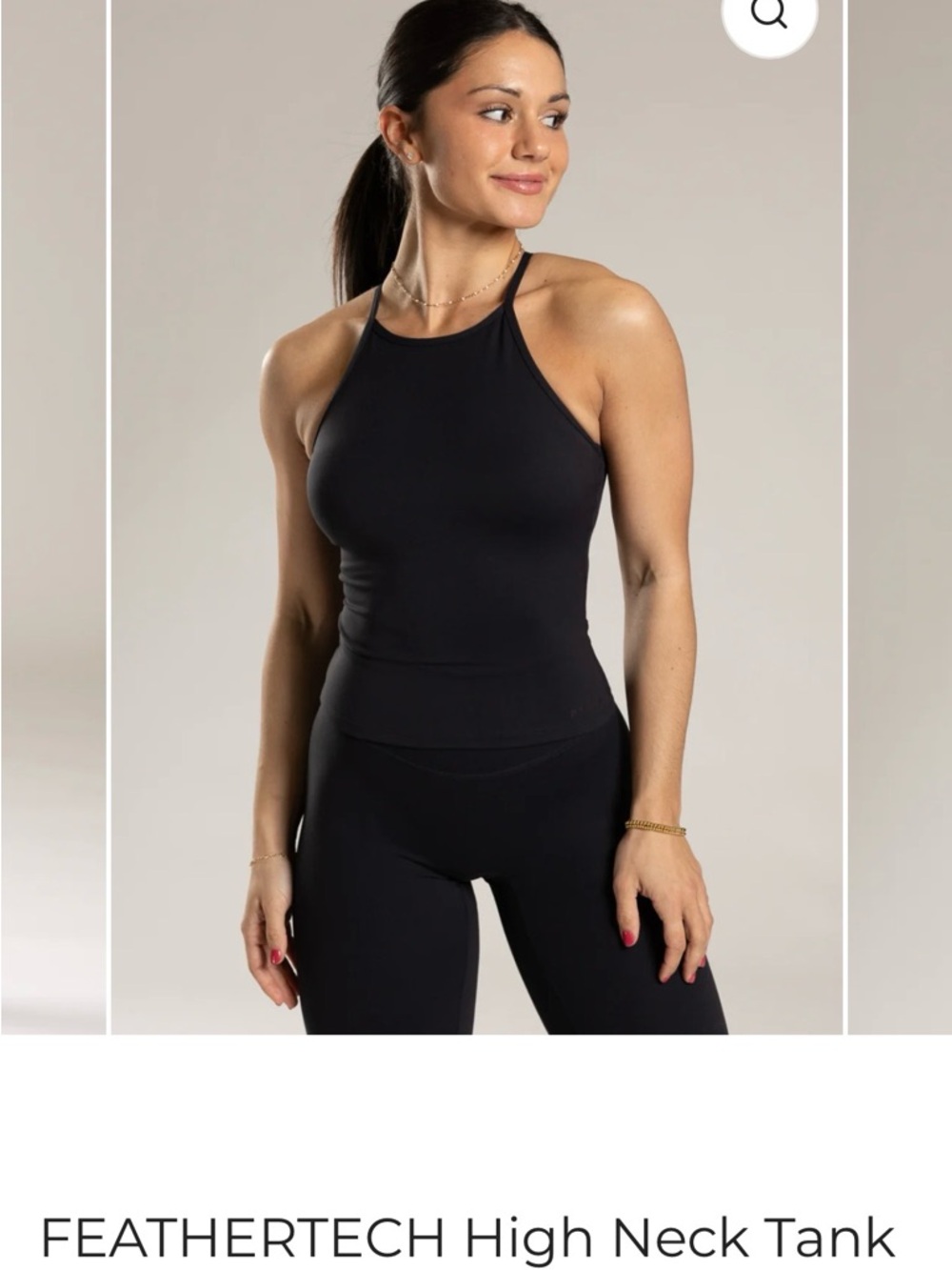 P’tula Feathertech High Neck Tank Top in Black